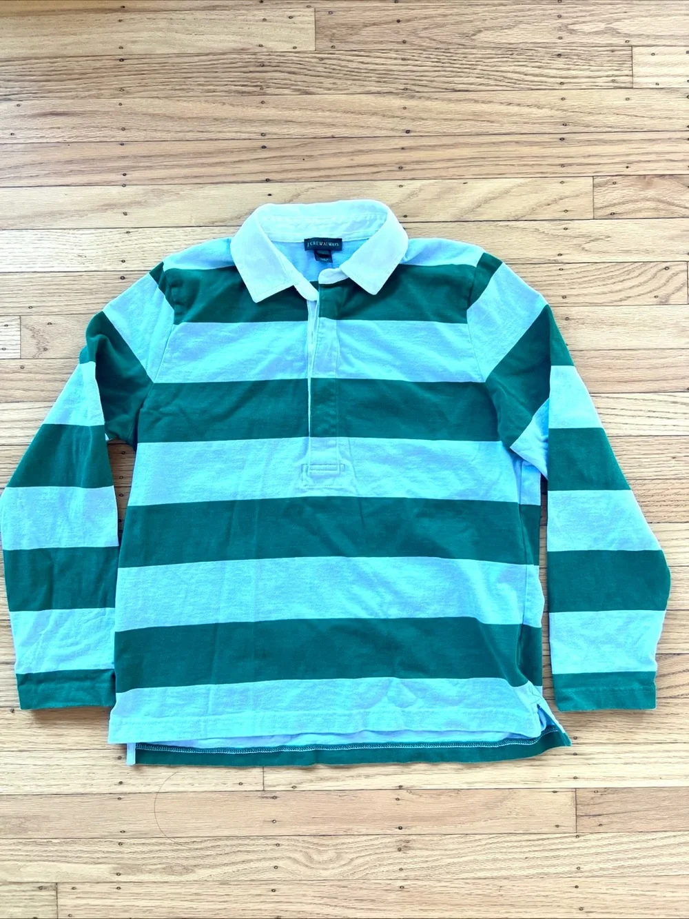 Jcrew Oarsman Rugby Polo Shirt Green Gray Men’s Large